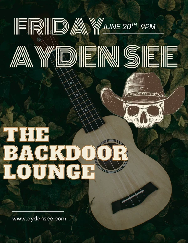 Graphic for Ayden See solo performance at Backdoor Lounge in Kenai, Alaska on June 20, 2025.