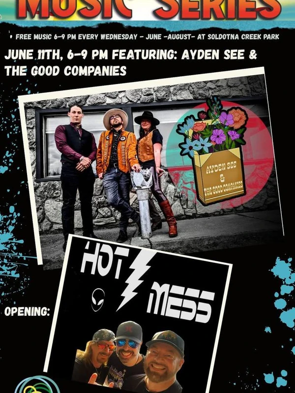 Graphic for Ayden See & The Good Companies performing at Levitt Amp Soldotna Music Series on June 11, 2025.